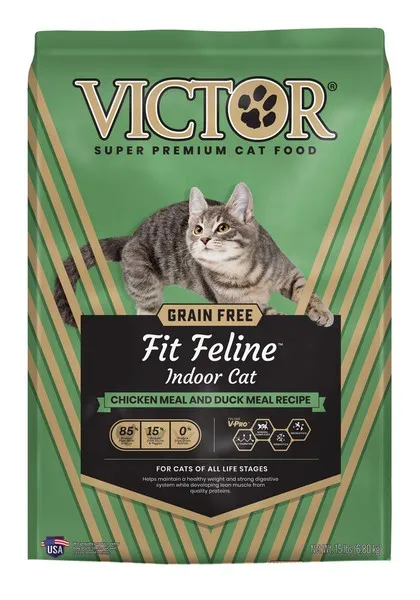 15 Lb Victor Grain Free Fit Feline Indoor - Treat